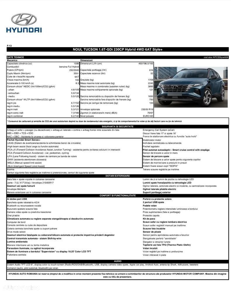Hyundai Tucson HEV 1.6 l 230 CP 4WD 6AT Style+ - 6
