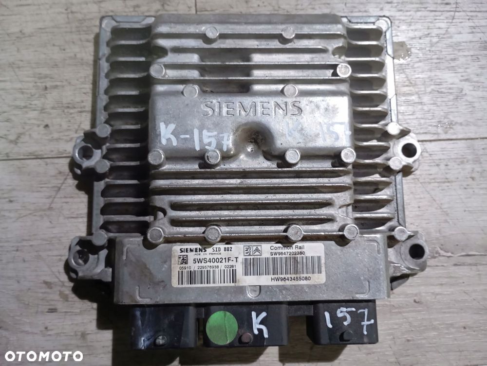 komputer sterownik silnika peugeot citroen 9647202380 5ws40021f-t - 1