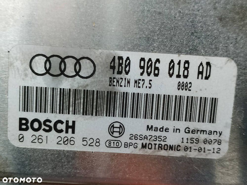 KOMPUTER, STEROWNIK AUDI A6 C5 4B0906018AD  0261206528 1.8 T - 4
