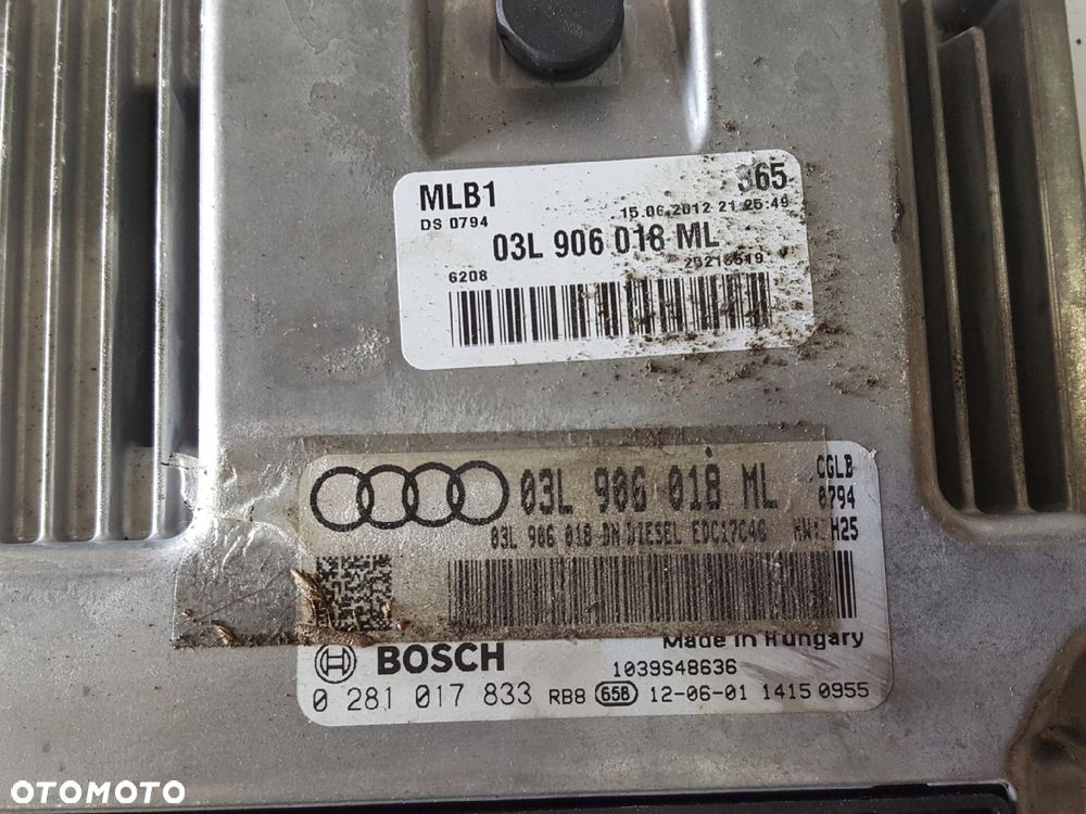 AUDI Q5 8R 08-12r 2.0 TDI CGL KOMPUTER SILNIKA 03L906018ML 0281017833 - 2