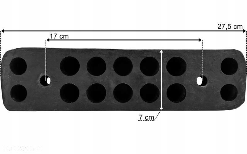 ODBÓJ ODBOJNIK GUMOWY NACZEPY 275x70x80 2 OTWORY - 3