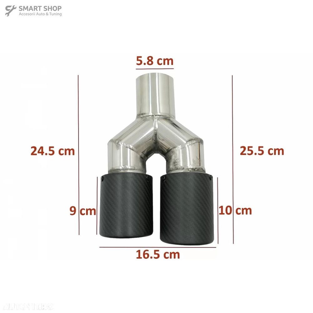 Bara Spate cu Toba Ornament Evacuare Fibra Carbon Mat BMW Seria 3 E46 - 8