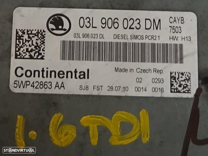 Centralina De Motor Skoda Fabia Ii (542)  Centralina 1.6 Tdi / 03L9060 - 2