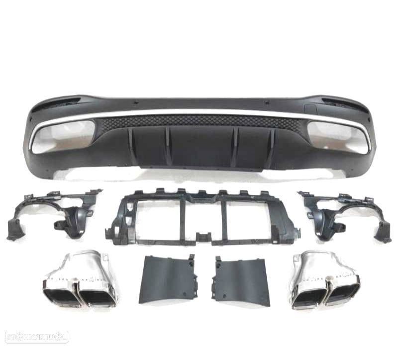 DIFUSOR TRASEIRO MERCEDES GLE W167 20- + PONTEIRAS DE ESCAPE LOOK AMG GLE63 - 3