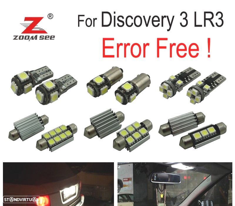 KIT COMPLETO 23 LÂMPADAS LED INTERIOR PARA LAND ROVER DISCOVERY 3 LR3 05-09 - 1