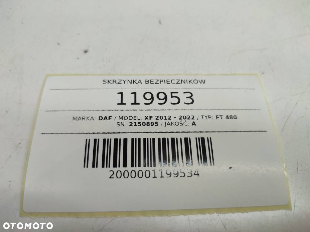 PANEL SKRZYNKA BEZPIECZNIKÓW 2150895 DAF XF 106 EURO 6 2021 - 6