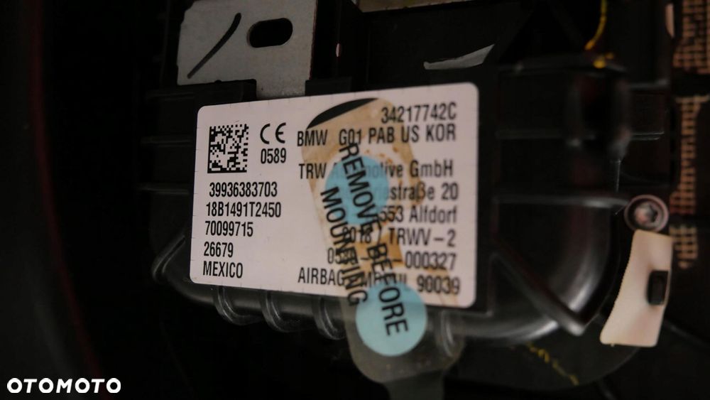 bmw x3 g01 x4 g02 deska rozdzielcza kokpit konsola poduszka airbag usa - 3