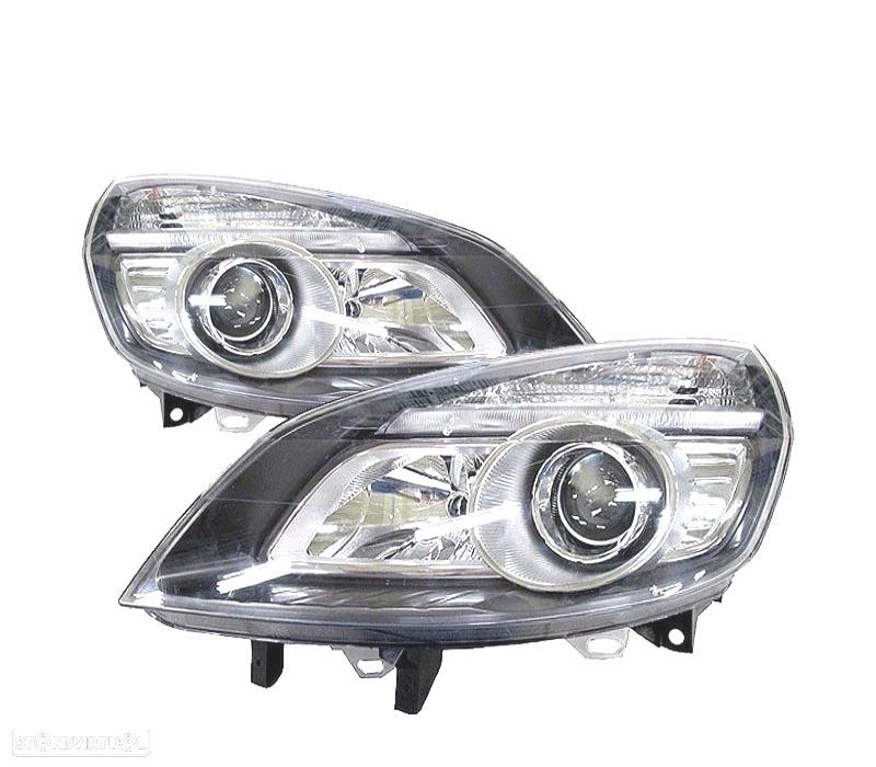 FARÓIS RENAULT SCENIC II 05-08 FUNDO PRETO - 1