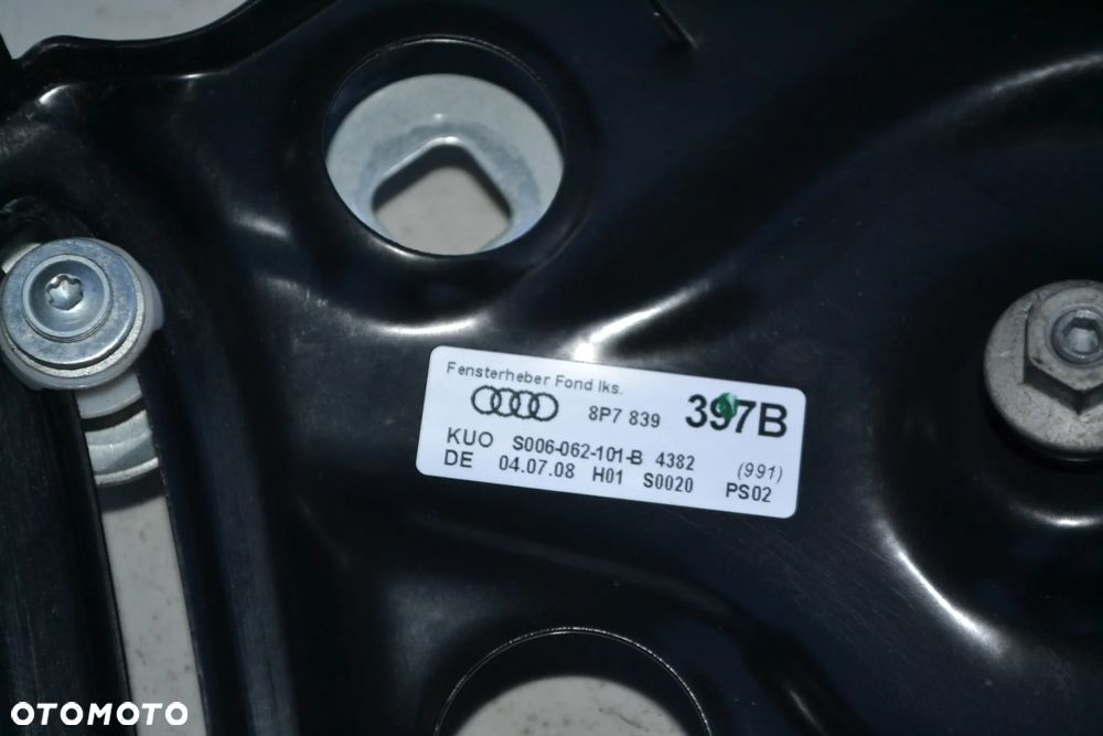 AUDI A3 8P CABRIO MECHANIZM PODNOŚNIK SZYB TYŁ TYLNY LEWY KOMPLETNY 8P7839397B SILNICZEK 8P7959811A - 3