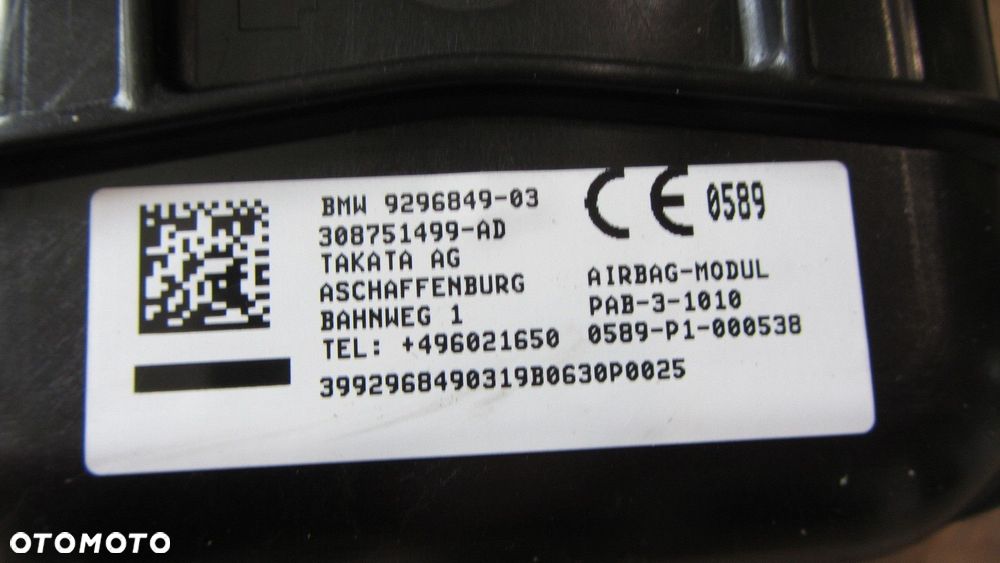 BMW X1 F48 USA PODUSZKA W DESKE AIRBAG USA ORYGINAŁ 9296849 72129296849 - 5