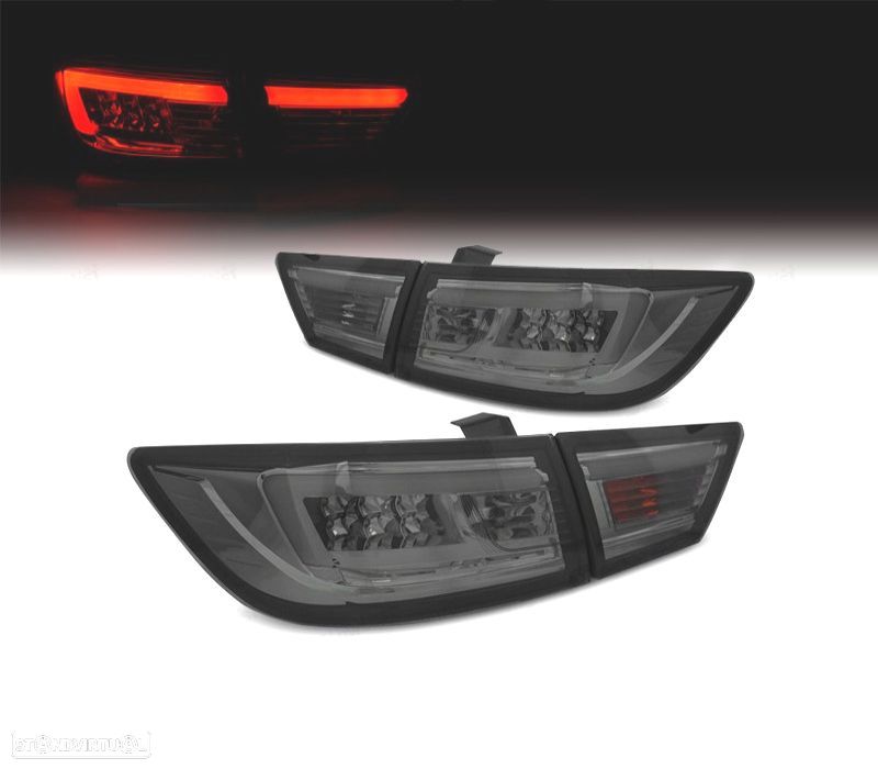 FAROLINS TRASEIROS PARA RENAULT CLIO 4 13-16 LIGHT BAR FUNDO CROMADO FUMADO - 1