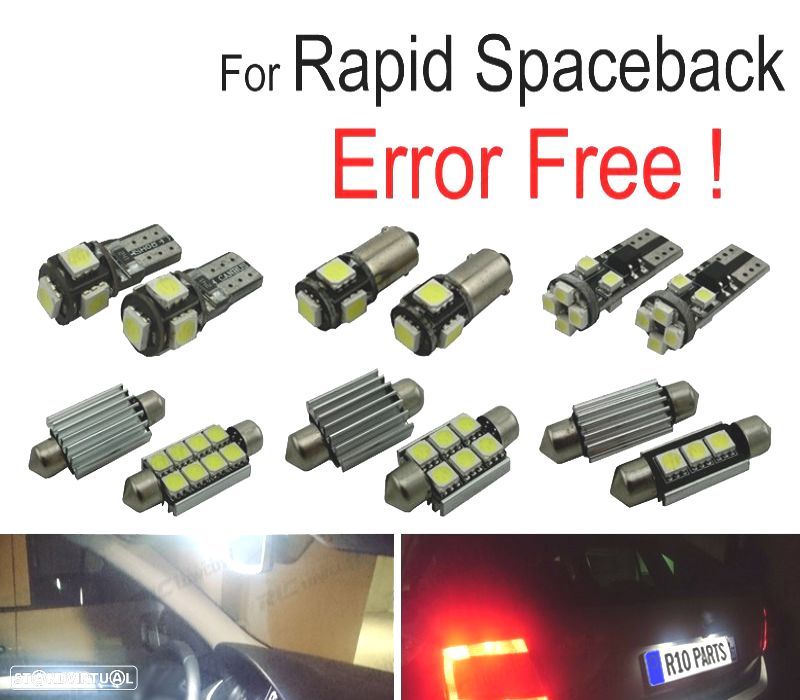 KIT COMPLETO DE 11 LAMPADAS LED INTERIOR PARA SKODA OCTAVIA SPACEBACK NH1 12- - 1