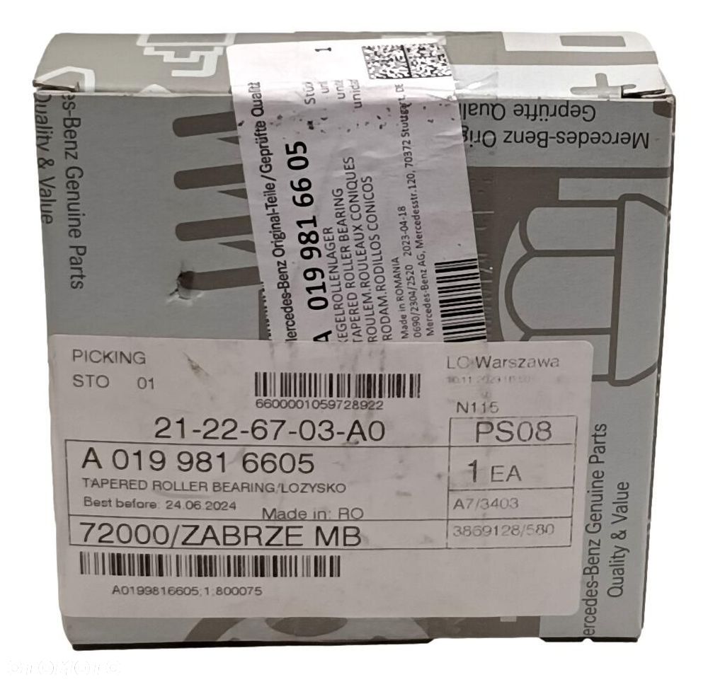 MERCEDES Lozysko stozkowe tylnego mostu OE - 2