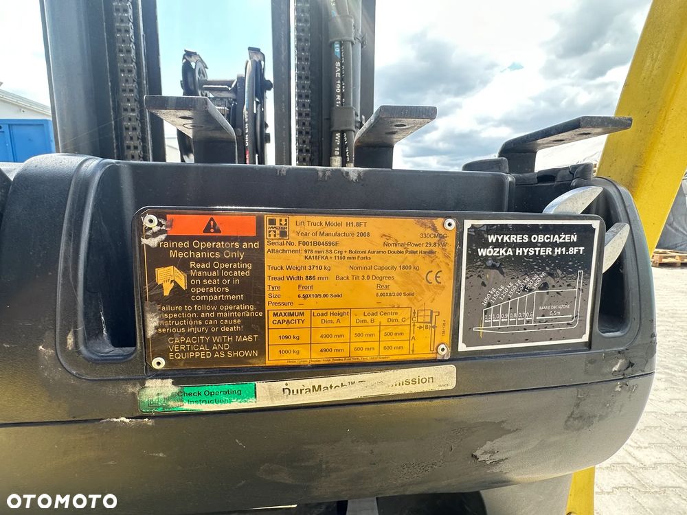 Hyster Wózek widłowy HYSTER H1.8FT TRIPLEX 4900mm 1.8T Przesuw LPG - 10