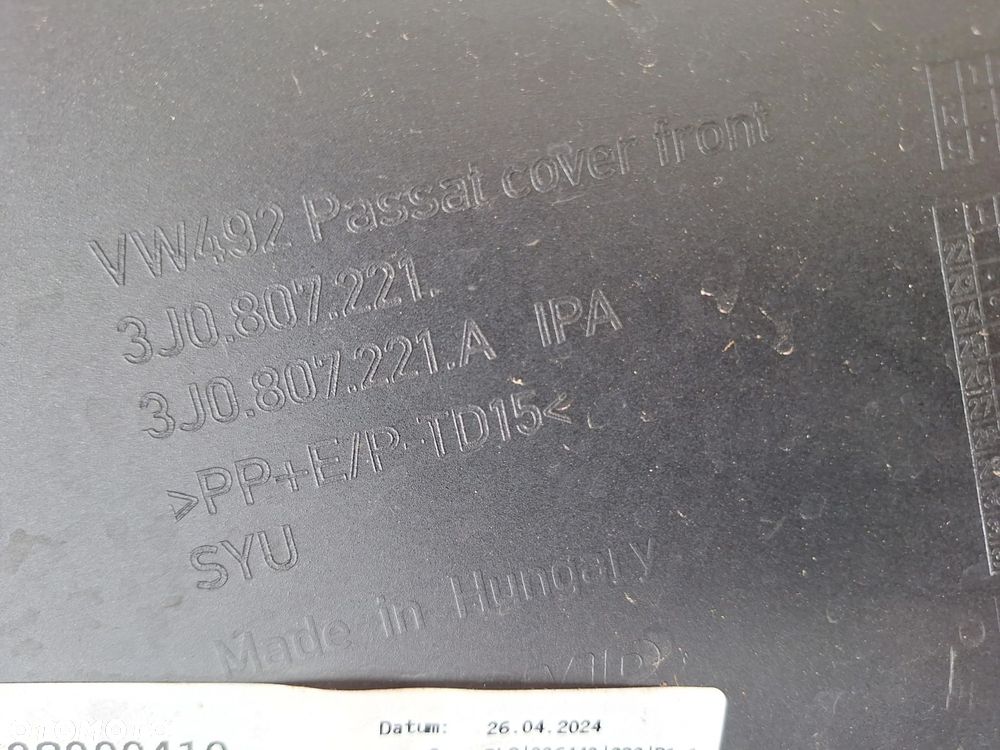 VW PASSAT B9 23- B.ŁADNY ZDERZAK PRZÓD PRZEDNI ORYG VW 3J0807221 WYSYŁKA 24H - 14