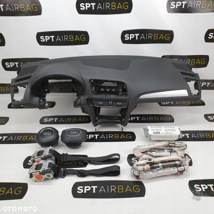 AUDI Q5 8R LIFT DESKA ROZDZIELCZA KONSOLA KOKPIT PULPIT PODUSZKI AIRBAG AIR BAG PASY KURTYNY KIT SET - 1