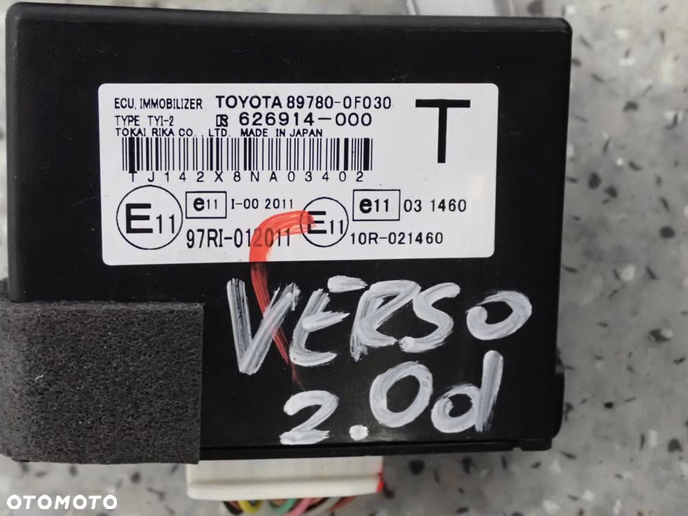TOYOTA VERSO 2.0 D4D 09-13 ZESTAW STARTOWY STEROWNIK STACYJKA - 6