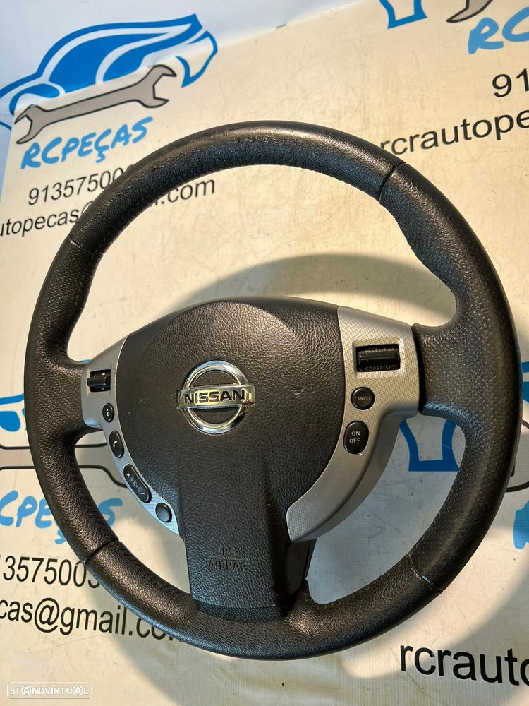 VOLANTE GUIADOR COMPLETO 48430JD01D 48430JD01 PELE PERFURADA COMANDOS MULTIFUNÇÕES AIRBAG NISSAN QASHQAI I 1 MK1 J10 NJ10 JJ10E - 2