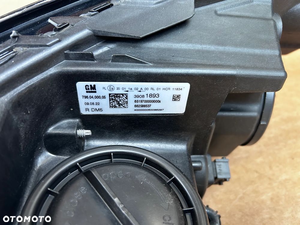 OPEL ASTRA K 5 LAMPA PRAWA PRZEDNIA REFLEKTOR PRAWY SOCZEWKA H7 39081893 662588537 - 6