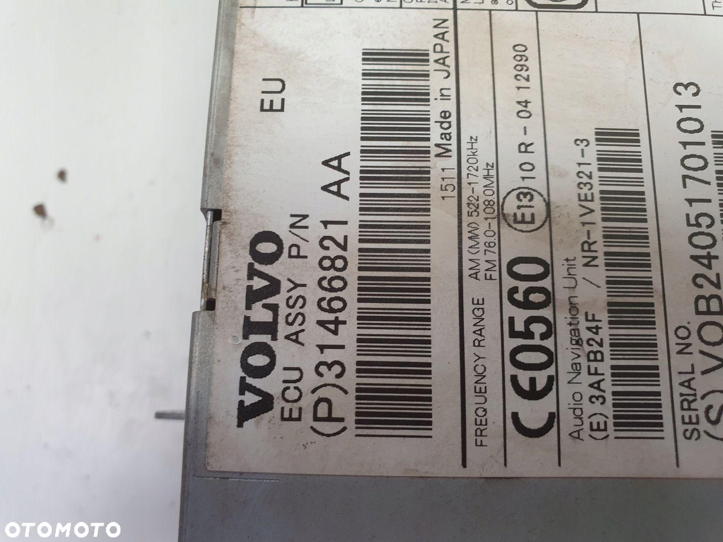 Volvo VOLVO V60 I S60 II V40 II CZYTNIK NAWIGACJI Radio 31466821AA 31466821 - 3