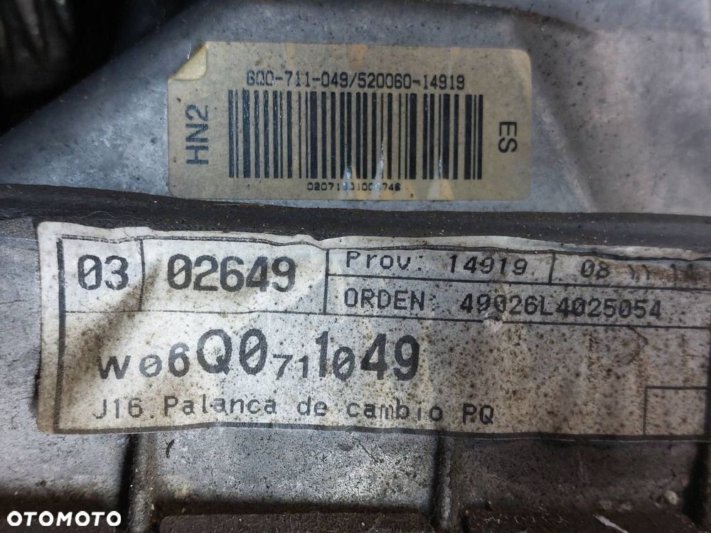 LEWAREK ZMIANY BIEGÓW + LINKI 5B CORDOBA II 1.9 TDI 6Q0711049 6Q0711266 - 5