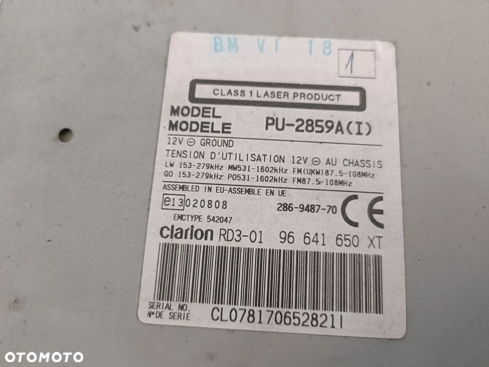 XSARA PICASSO radio 96641650XT - 3