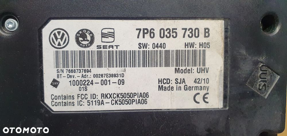 Moduł sterownik bluetooth VW Passat B7 7P6035730B - 6