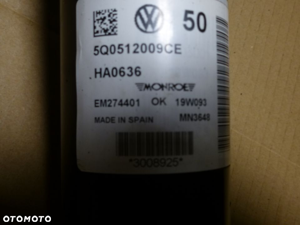 AMORTYZATOR  ELEKTRYCZNY TYŁ VW GOLF VII R SEAT CUPRA 5Q0512009CE gwa!!! - 2