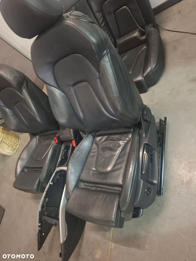 Fotele komplet Audi A5 Coupe 8T grzane czarne S-line + podłokietnik - 2