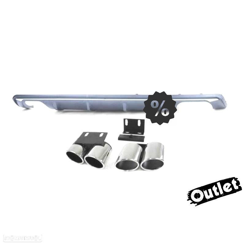 R010109C1 DIFUSOR TRASEIRO AUDI A3 8V BERLINA CABRIO 12-16 + PONTEIRAS ESCAPE LO - 1