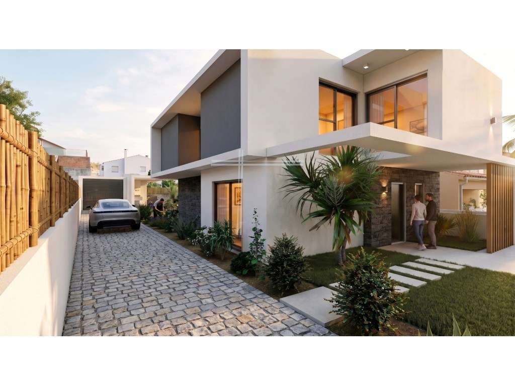 Moradia Geminada T4, arquitetura contemporânea com garagem e piscin... - Grande imagem: 2/56