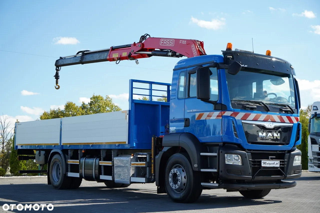MAN TGS 18.320 / 4x2 / BURTOWY - 6,8 M + HDS FASSI F135 / wysów : 8 m / MOCNA PODŁOGA / STEROWANIE RADIOWE / ROTATOR / SPROWADZONY - 8