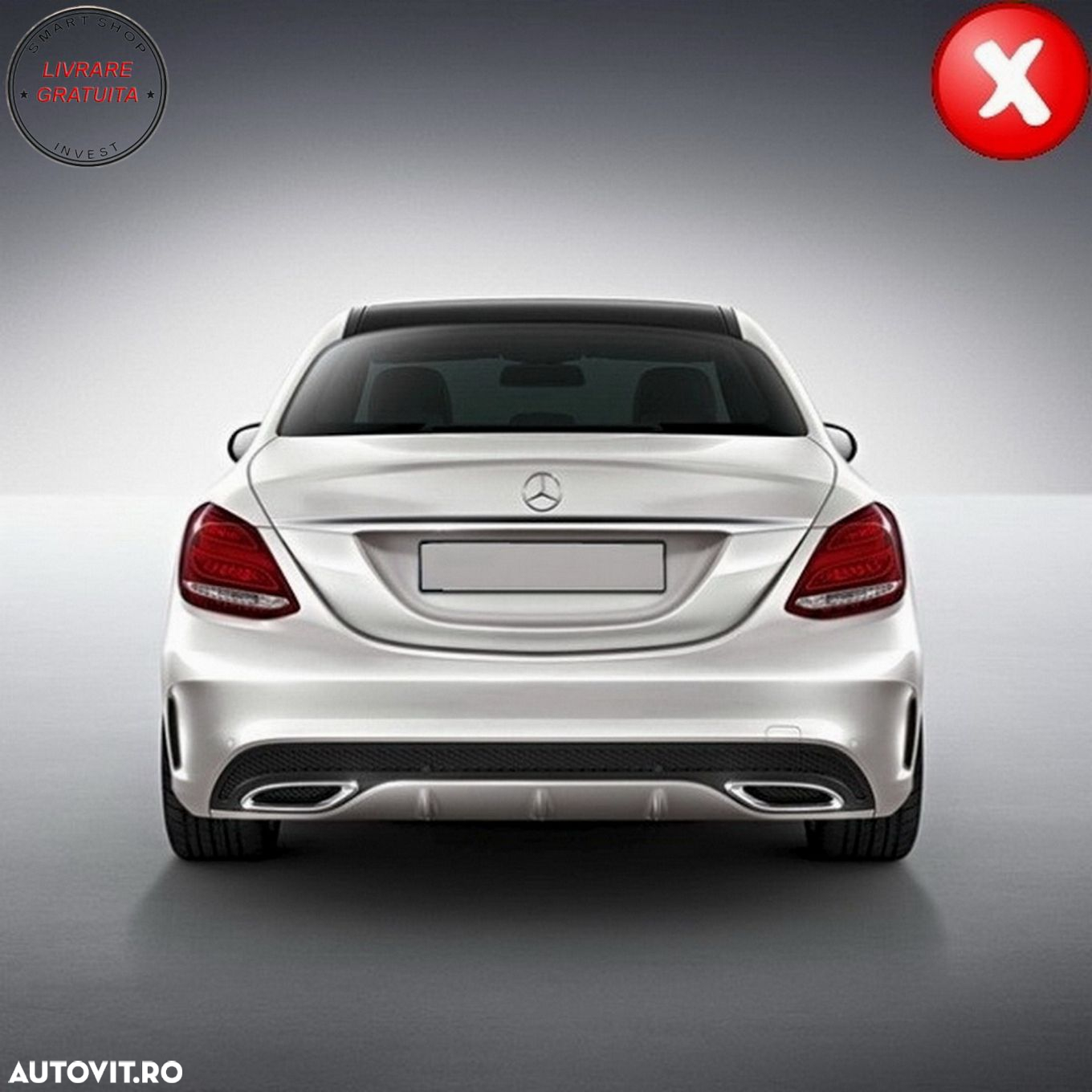 Difuzor Bara Spate Mercedes C-Class W205 S205 (2014-up) C63 Design pentru Bara Sta- livrare gratuita - 9