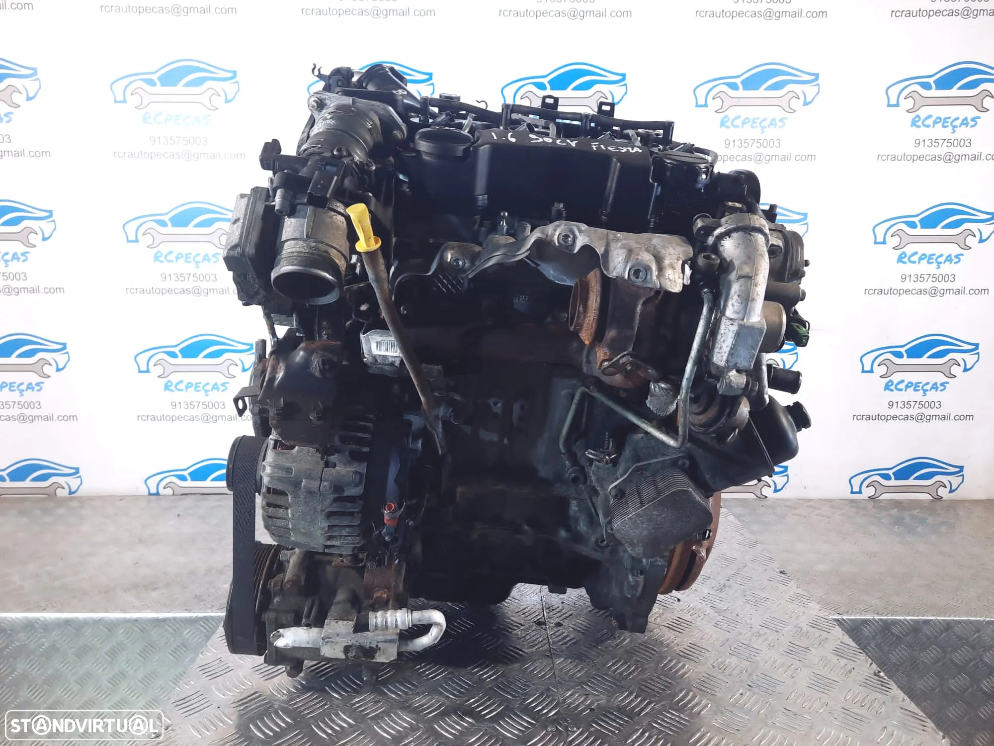 MOTOR COMPLETO 1.6 TDCI 16V 90CV HHJE FORD FIESTA VI 6 MK6 MOTOR ARRANQUE ALTERNADOR BIMASSA COMPRESSOR EMBRAIAGEM BOMBA DIRECAO INJETORES - 7