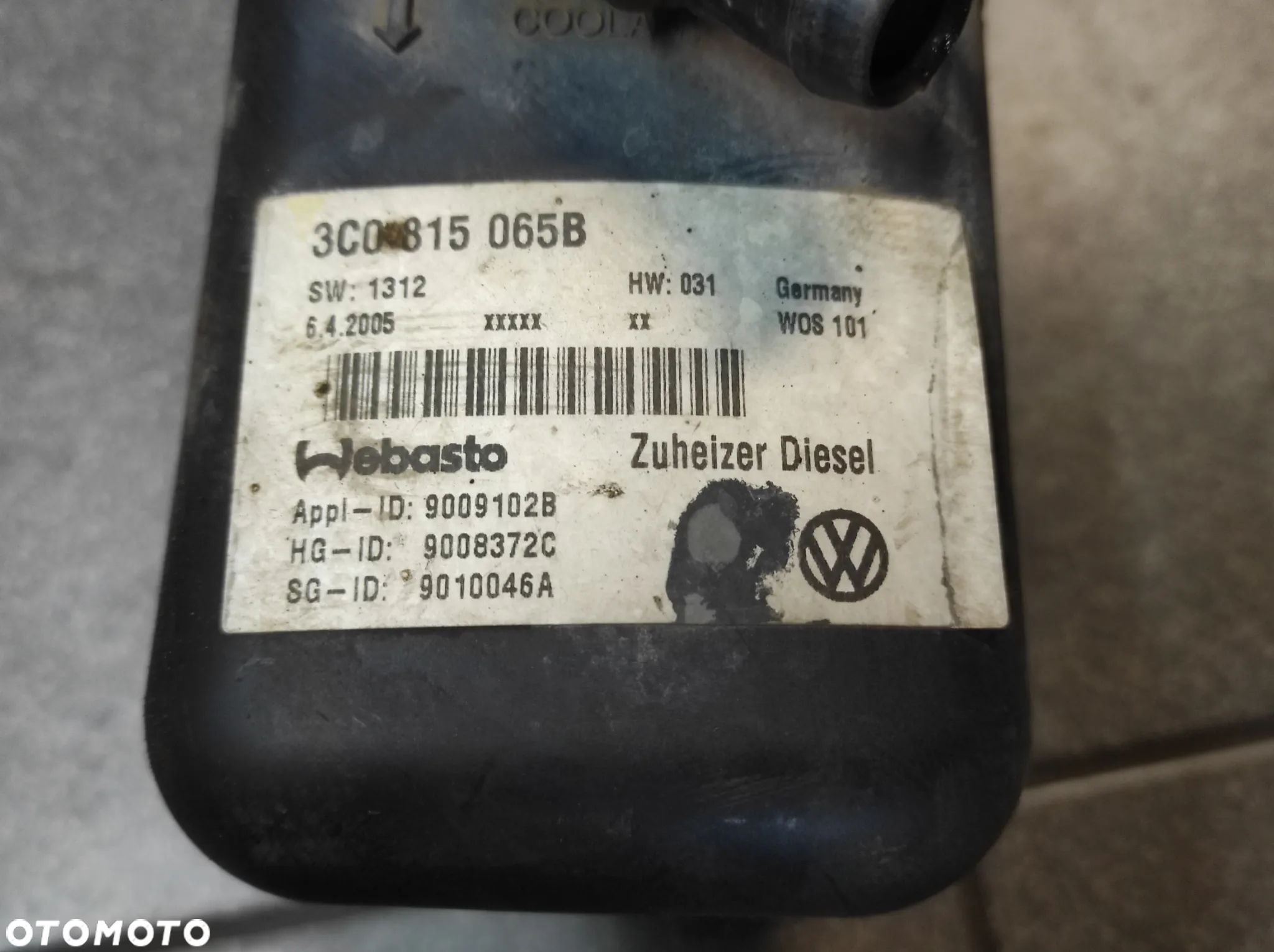 WEBASTO OGRZEWANIE POSTOJOWE PIEC ZUHEIZER DIESEL 3C0815065B VW AUDI SEAT SKODA WYSYŁKA !!!! - 2