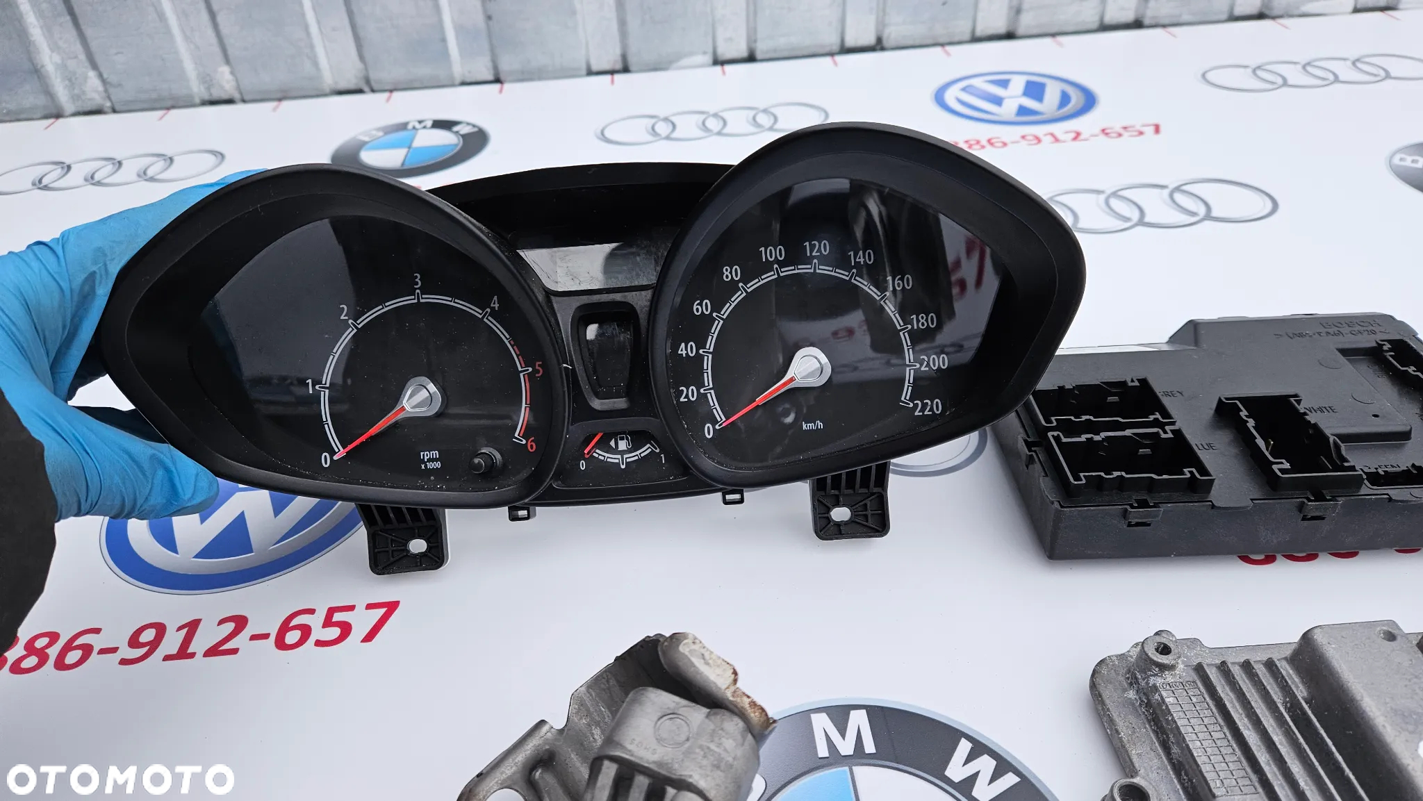 Ford Fiesta MK7 1.6 TDCI 90 KM HHJD Zestaw startowy do odpalenia Licznik Komputer 8V2112A650PF - 10