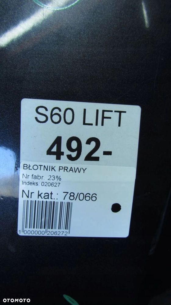 VOLV S60 II V60 BŁOTNIK PRAWY PRZÓD 492- 10- - 7