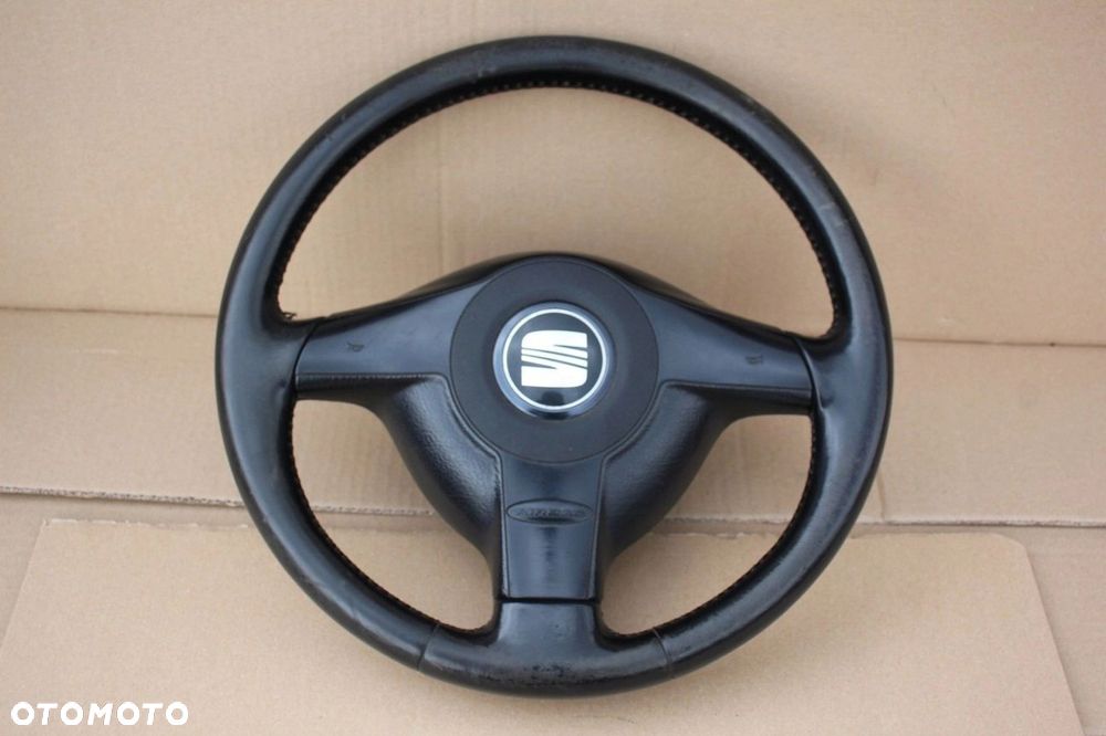 Kierownica Seat Leon I Toledo II oryginalna z poduszką skóra TPO SPORT - 2