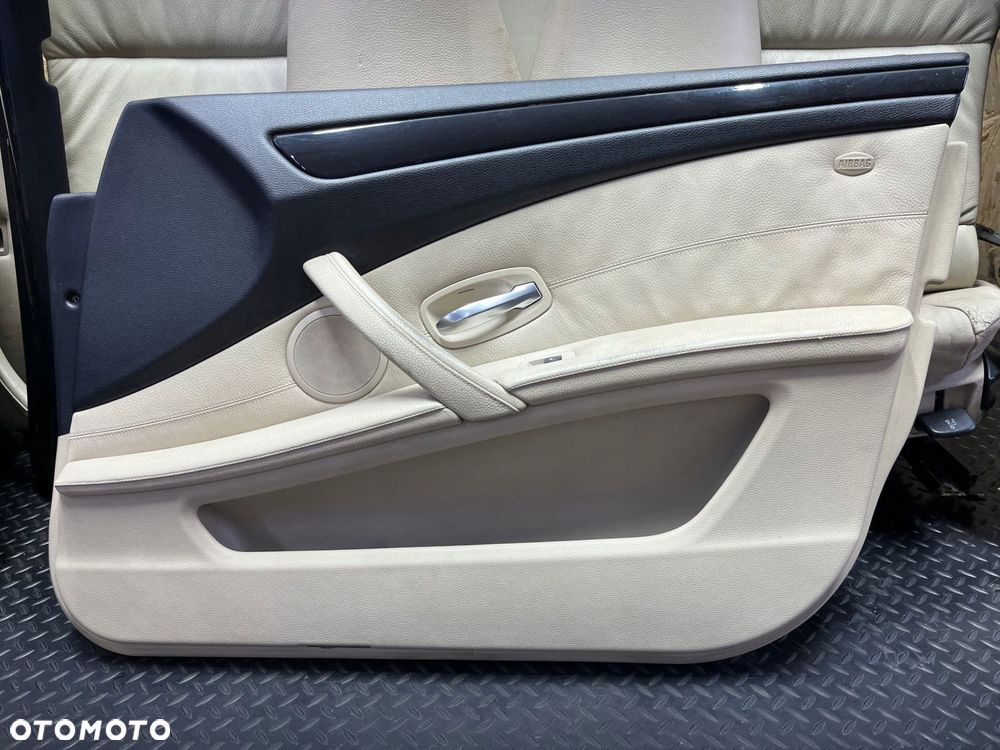 komplet fotele kanapa boczki tapicerka kremowa skÓra europa bmw e61 lift - 4