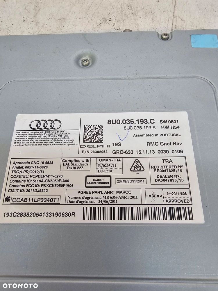 TUNER MODUŁ NAWIGACJI RADIA AUDI Q3 8U 8U0035193C - 9