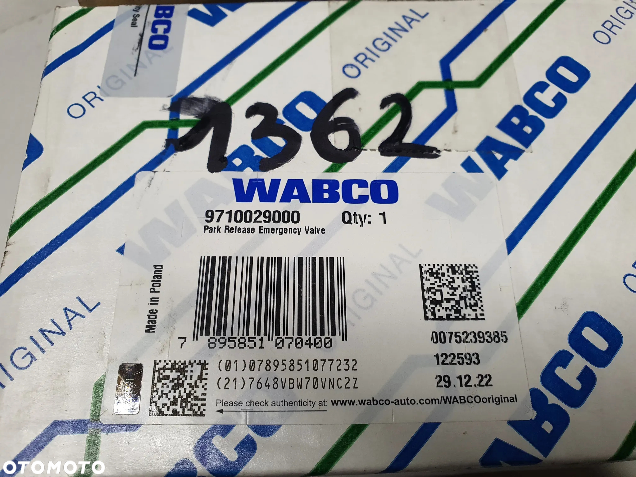 Zawór hamulcowy, luzujący naczepy EBS Wabco 9710029000 - 12
