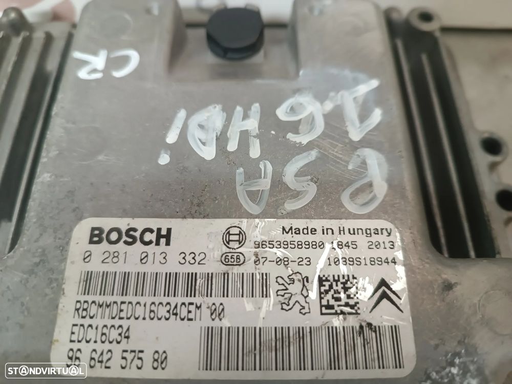 UNIDADE / CENTRALINA DO MOTOR PEUGEOT 308 407 / CITROEN C4 C5 1.6HDI ED16C34 0281013332 9664257580 - 3