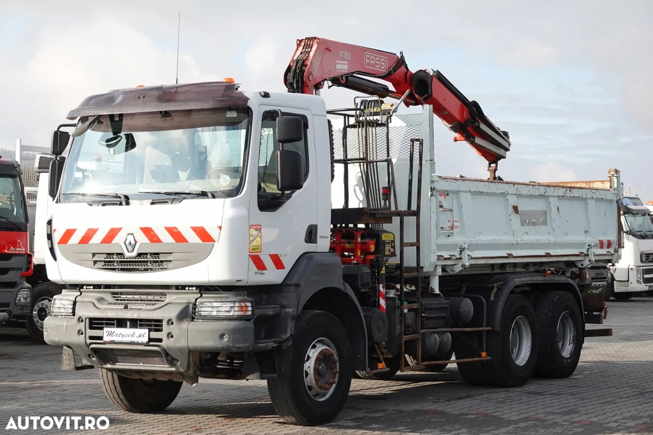 Renault KERAX 410 / 6x4 / BASCULANTE + HDS FASSI F150 / HYDROBURTA / BORDMATIC - 8