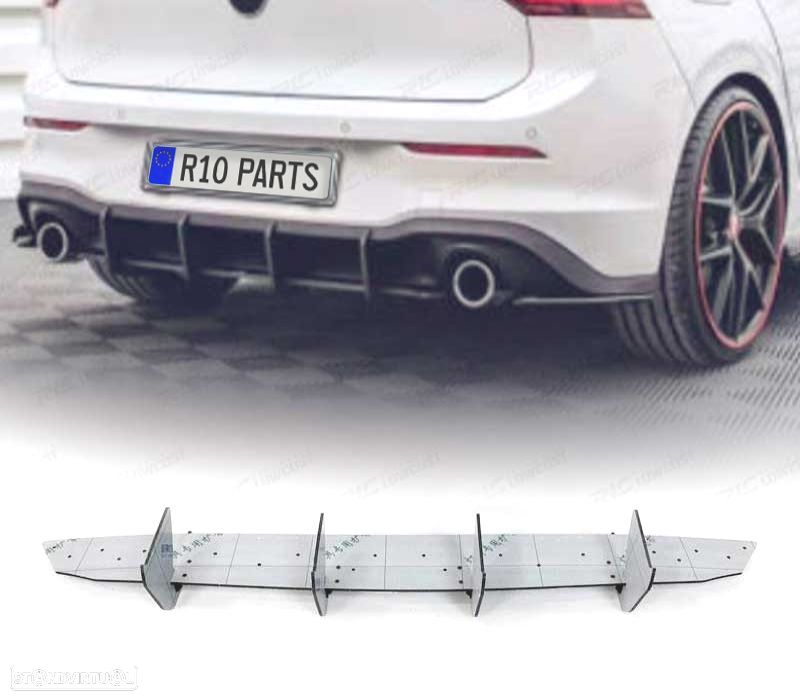 DIFUSOR TRASEIRO VOLKSWAGEN VW GOLF 8 PRETO BRILHANTE - 1
