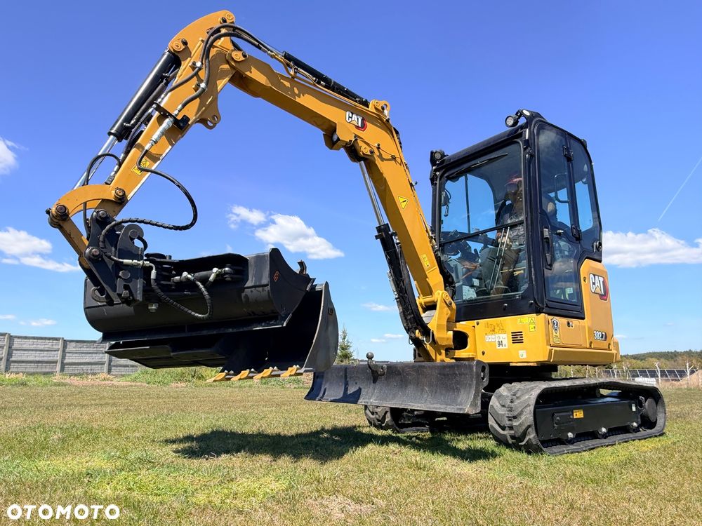 Caterpillar Minikoparka Cat 302.7 3xłyżki Skarpowa hydrL\P dodatkowe linie hydrauliczne szybkozłącze Gąsienice jak Nowe WIDŁY WIERTNICA za dopłatą - 16
