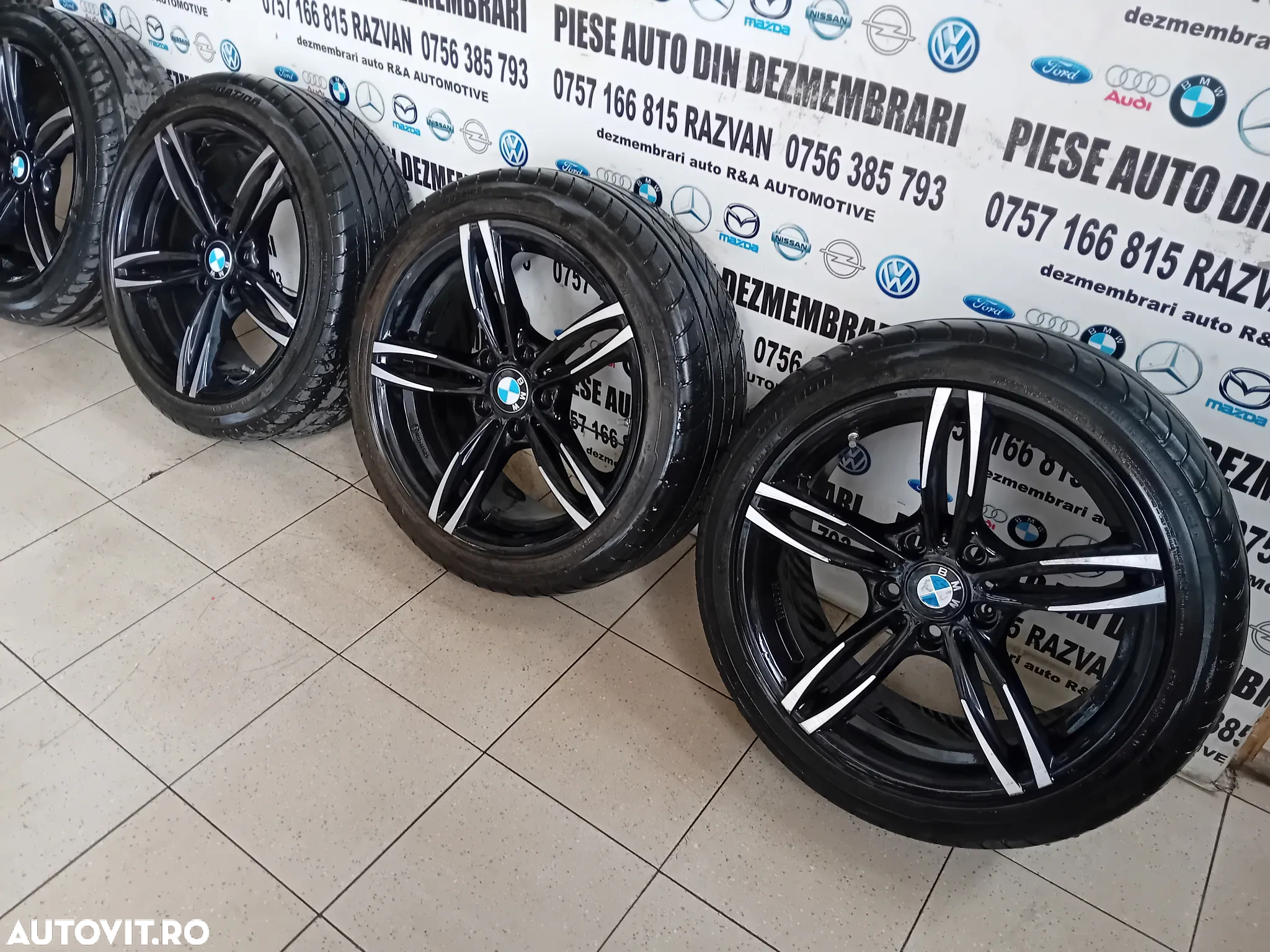 Jante Aluminiu BMW R18 Cu Anvelope Vara Dot 2022 225/45R18 5X120 F10 F30 F31 F32 F11 F01 F20 Etc - 2