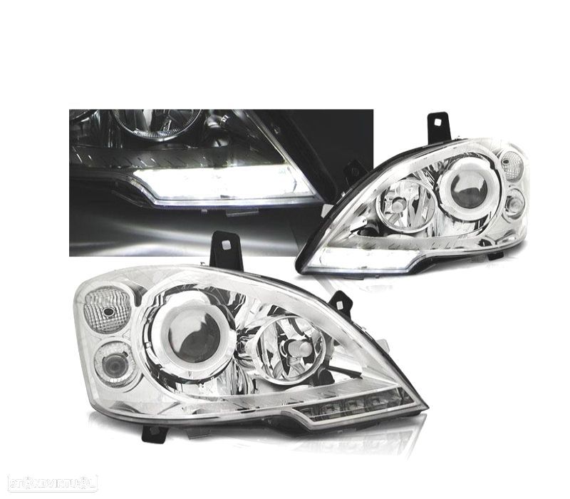 FAROIS FRONTAIS PARA MERCEDES VITO 10-14 LUZ DIURNA FUNDO CROMADO - 1