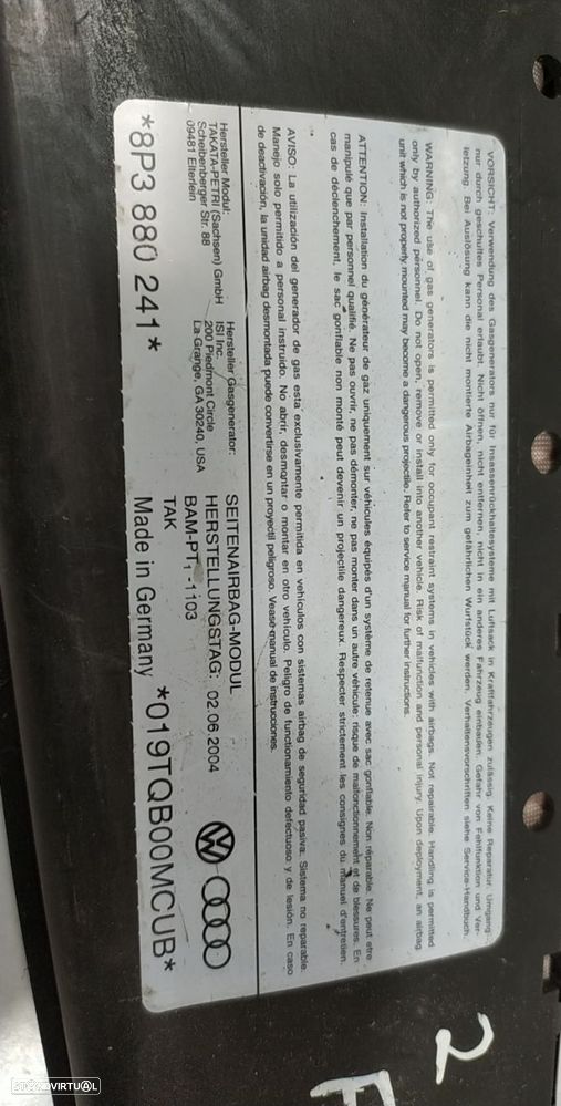 Airbag Banco Fte Esq Audi A3 (8P1) - 4