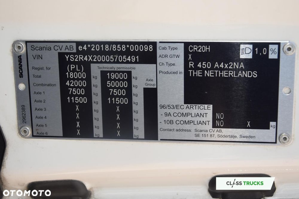Scania R450 CR20H Retarder Adaptive Cruise Control ADAS Package - 18