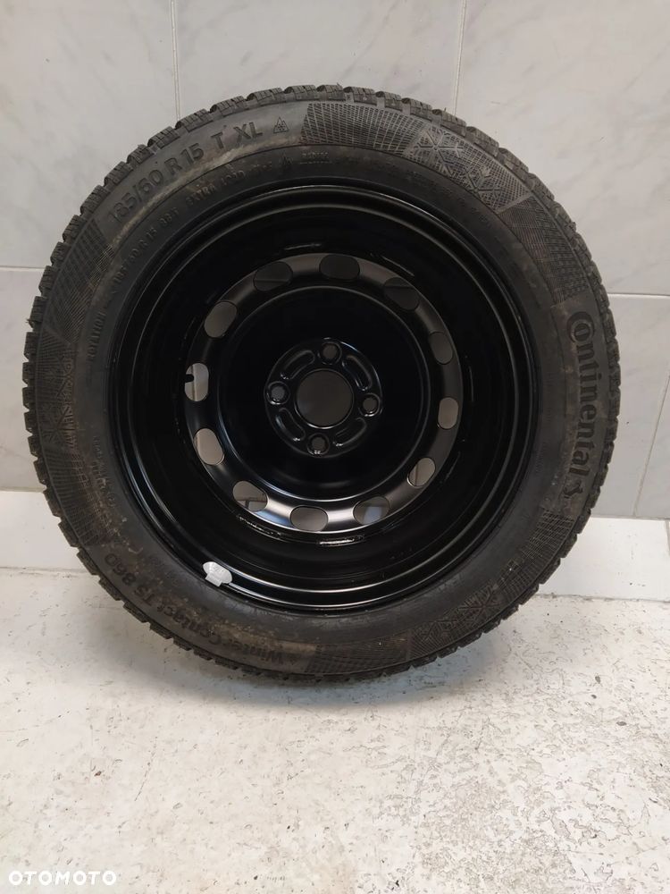 FORD 6Jx15 ORYGINALNE FELGI STALOWE R15 ET37.5 4X108 OPONY CONTINENTAL 185/60 KOŁA ZIMA BIEŻNIK ok 8.70mm - 8